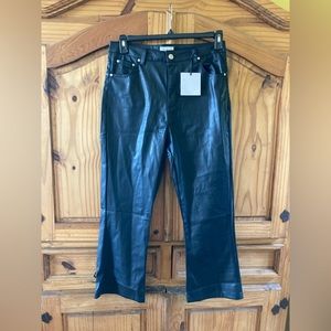 Women RedStar Bootcut black faux leather pleather pants size 6/28 - NWT